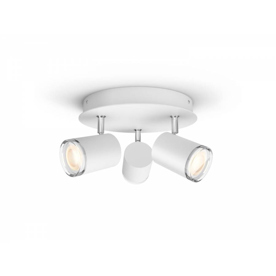 Spot De Baie Philips Tehnologie Bluetooth, Led Gu10, Aplicatie, Material Metal, Modern, 27.5 Cm, 1050 Lm, 15000 Ore, Culoare Alb