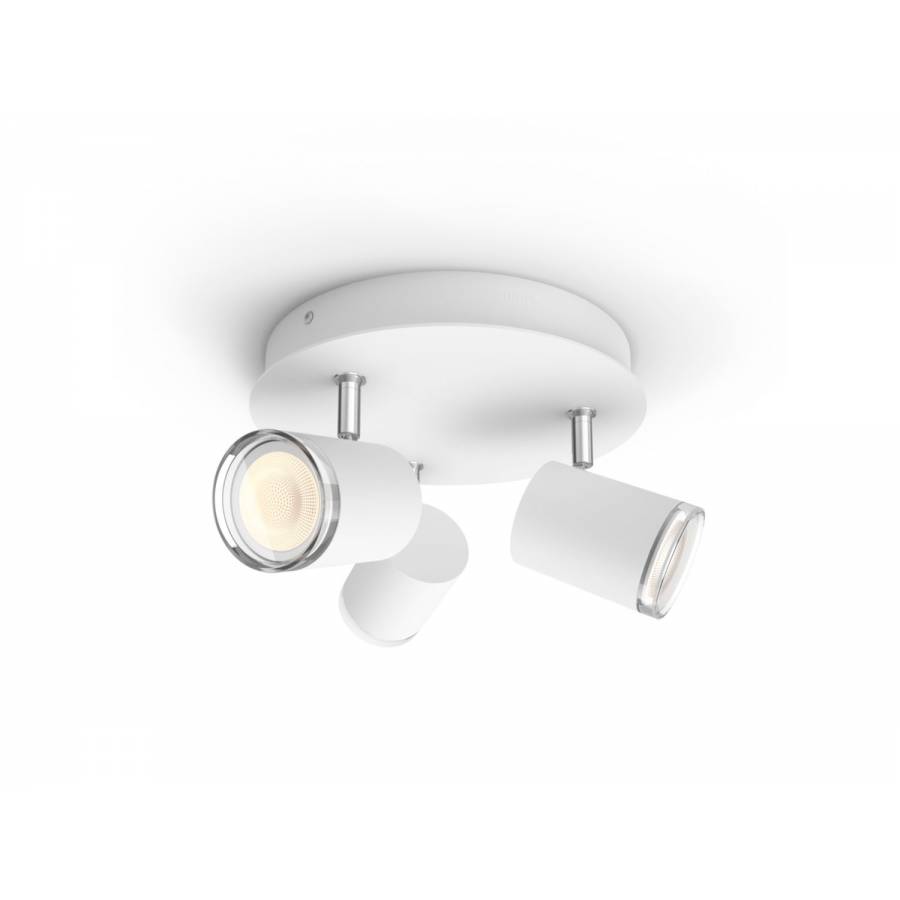 Spot De Baie Philips Tehnologie Bluetooth, Led Gu10, Aplicatie, Material Metal, Modern, 27.5 Cm, 1050 Lm, 15000 Ore, Culoare Alb