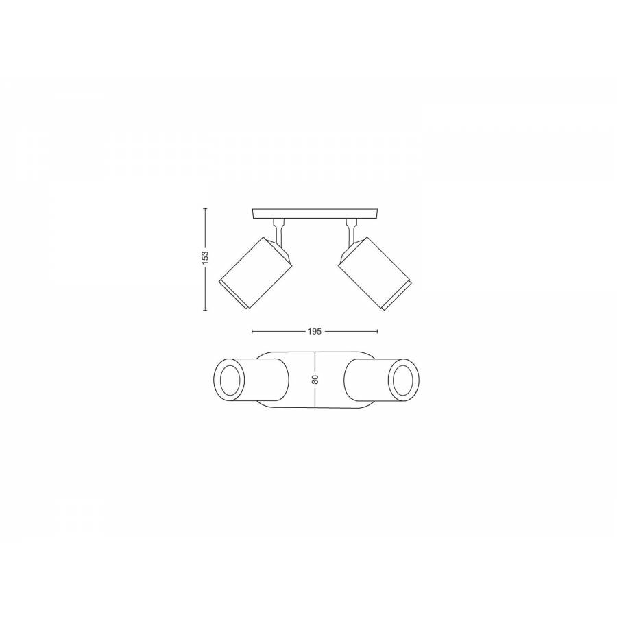 Spot Dublu Bec Led Gu10, Bluetooth, Metal, 15000 Ore, 700 Lm, 5.7w, Lungime 19.5 Cm, Protectie Ip20, Design Ergonomic, Culoare Negru