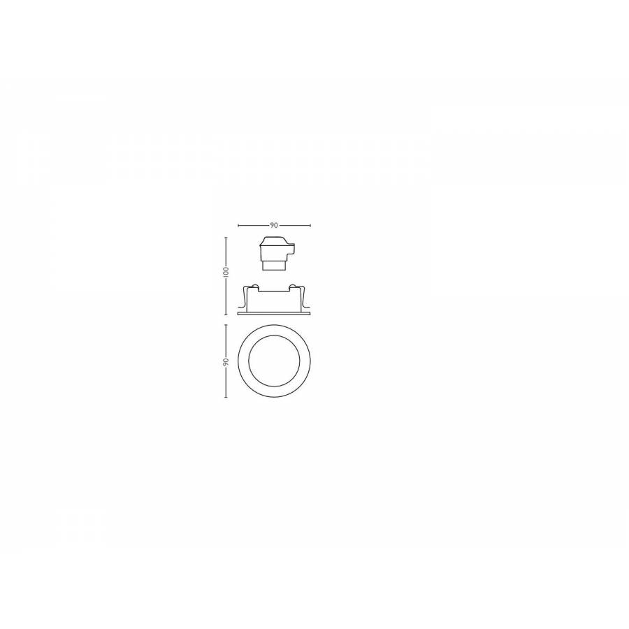 Spot Led Inteligent Philips Incastrat, Flux Luminos 250 Lm, Ip20, Putere 5 W (6,5w), 15000 Ore, Control Wireless, Alb