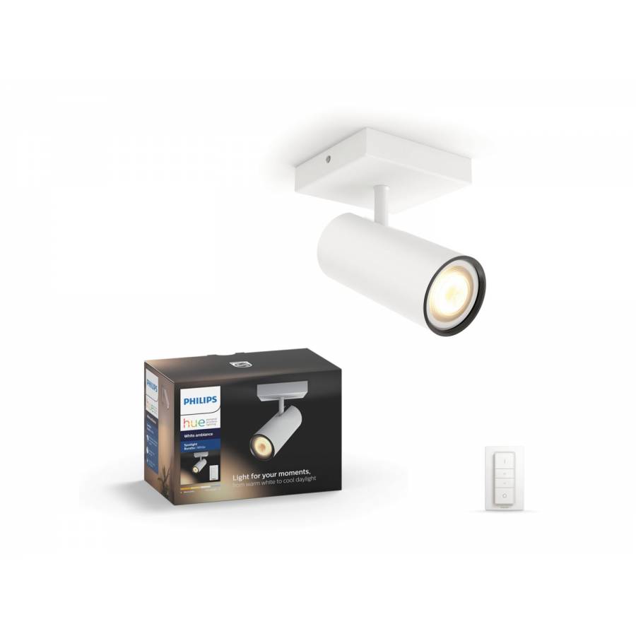 Spot Led Luminos Orientabil Cu Ambianta Calda Philips, Soclu Gu10, Flux 350 Lm, Alimentare 230 V, 50 60 Hz, Ip20, Putere 5 W (5.5w), Alb