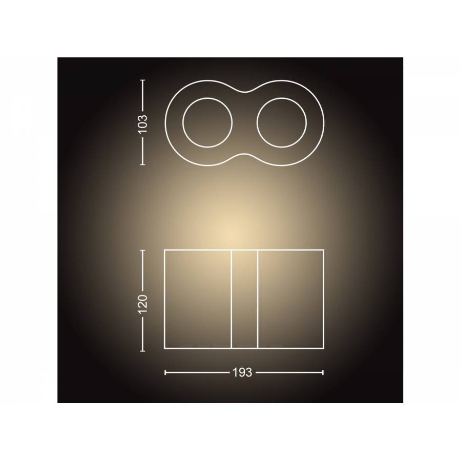 Spot Philips Dublu Led Gu10, Bridge/bluetooth, Variator, Hue Switch, Zigbee Light Link, Modern, 700 Lm, 15000 Ore, 230 V, Negru