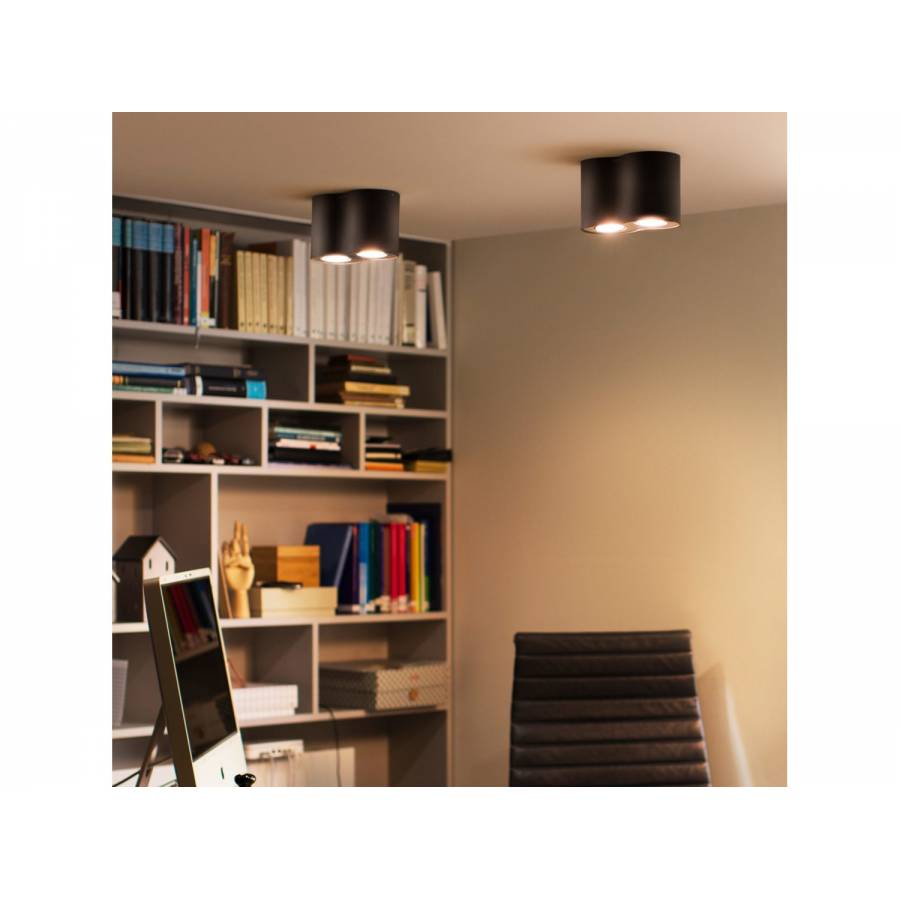 Spot Philips Dublu Led Gu10, Bridge/bluetooth, Variator, Hue Switch, Zigbee Light Link, Modern, 700 Lm, 15000 Ore, 230 V, Negru