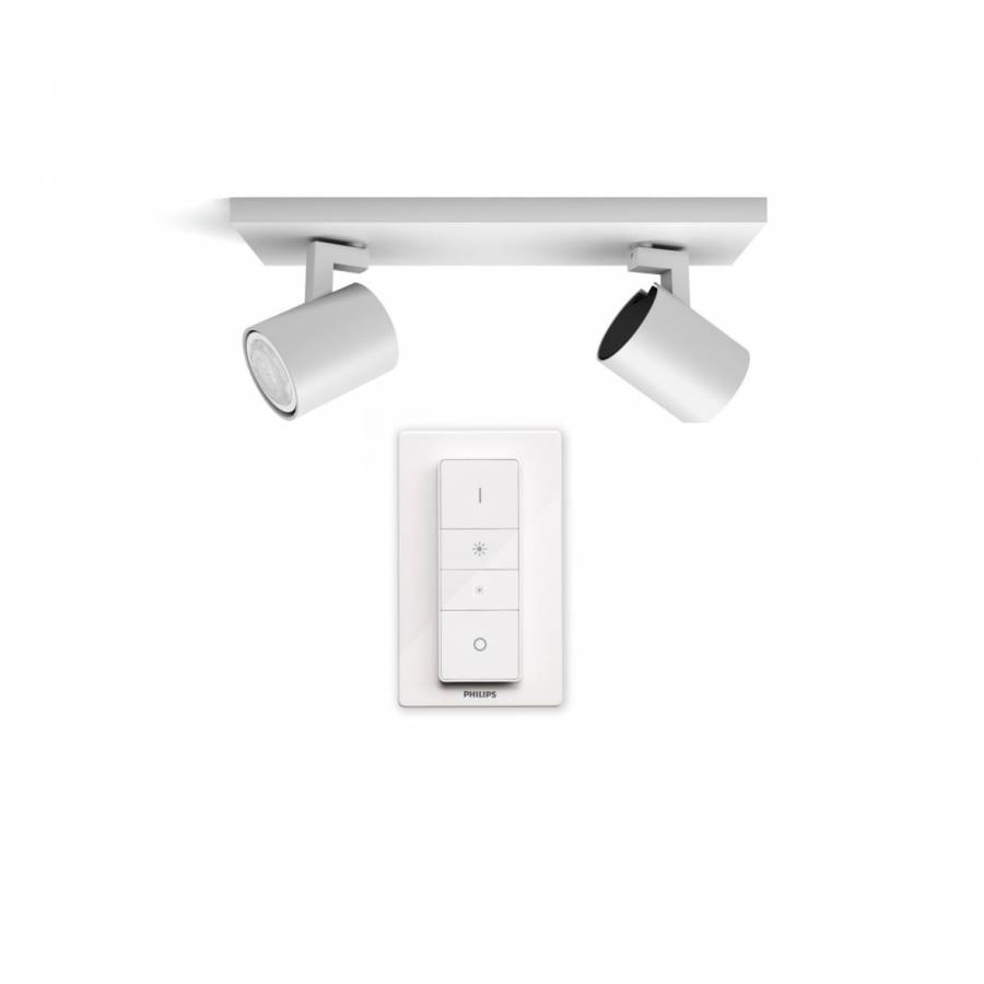 Spot Philips Tip Dublu Cu Ambianta Alba, Control Bluetooth / Bridge, Led Integrat, Variator Inclus, 700 Lm, 5 W, Ip20, 15000 Ore, Modern, Alb