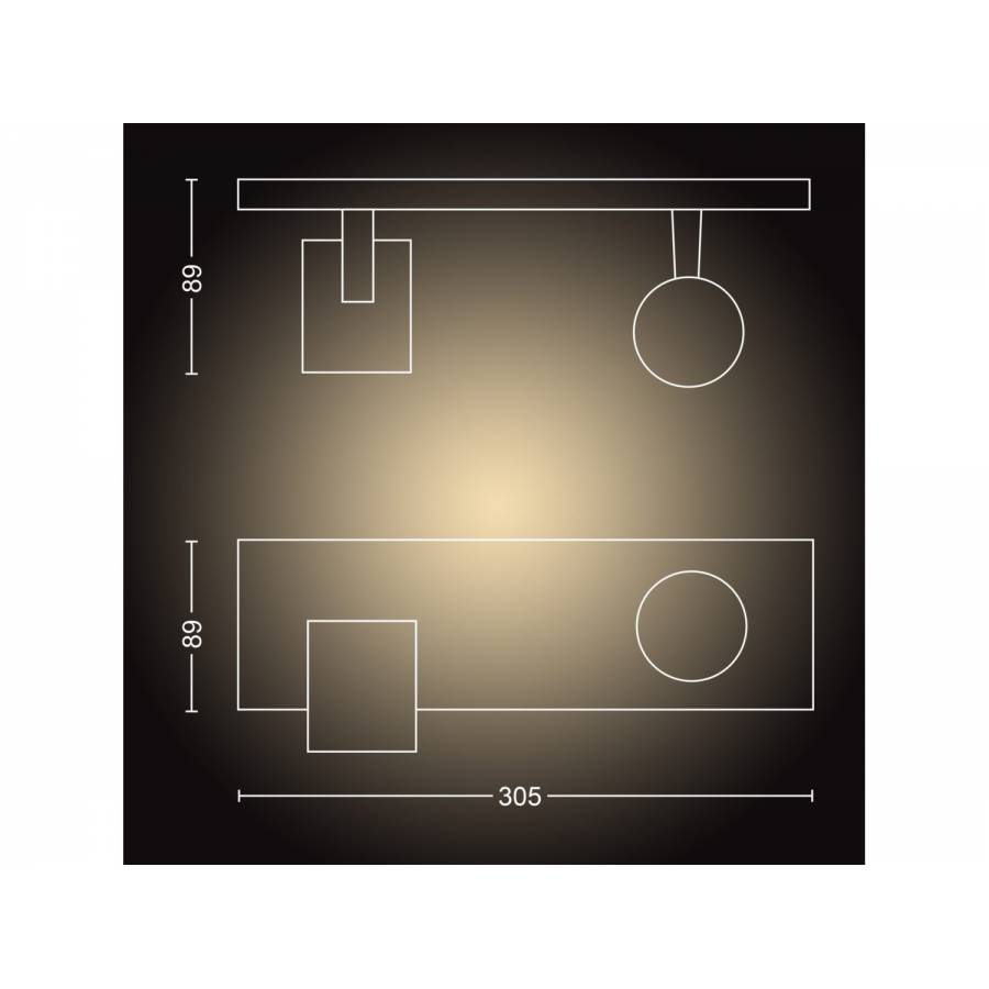 Spot Philips Tip Dublu Cu Ambianta Alba, Control Bluetooth / Bridge, Led Integrat, Variator Inclus, 700 Lm, 5 W, Ip20, 15000 Ore, Modern, Alb