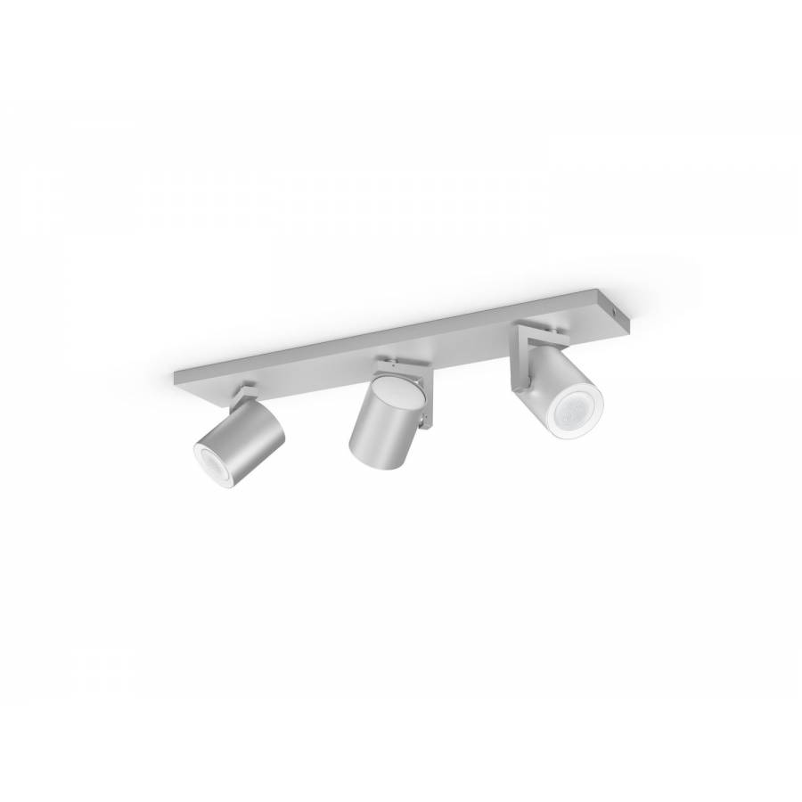 Spot Triplu Philips Luminos Bec Led Gu10, Tehnologie Bluetooth, Contemporan, 1050 Lm, 15000 Ore, 5.7 W, Ip20, Design Modern, Culoare Argintiu