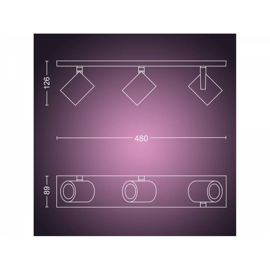 Spot Triplu Philips Luminos Bec Led Gu10, Tehnologie Bluetooth, Contemporan, 1050 Lm, 15000 Ore, 5.7 W, Ip20, Design Modern, Culoare Argintiu