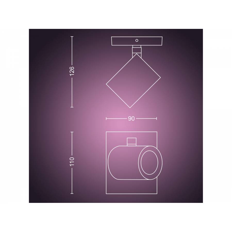 Spot Unic Bec Led Gu10, Philips Cu Bluetooth, 350 Lm, 15000 Ore, 50 - 60 Hz, Ip20, 5.7 W, Contemporan, Material Metal, Argintiu