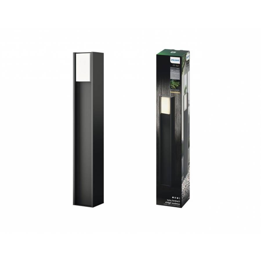 Stalp Led Philips Exterior, Intensitate Reglabila, Ip44, Lumina Alb, 806 Lm, Autonomie 25000 Ore, Putere Bec 9w, Culoare Gri