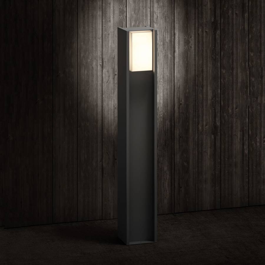 Stalp Led Philips Exterior, Intensitate Reglabila, Ip44, Lumina Alb, 806 Lm, Autonomie 25000 Ore, Putere Bec 9w, Culoare Gri