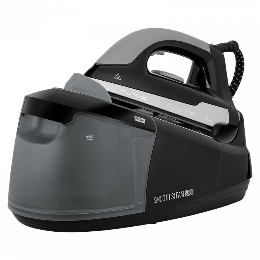 Statie De Calcat Cu Aburi Cu Putere Maxima 2400 W, Reglarea Temperaturii 70° C - 225° C, Presiune Maxim 3.5 Bari, Calcare Verticala Si Uscata, Rezervor Detasabil, Repornire Automata, Talpa Ceramica, Negru