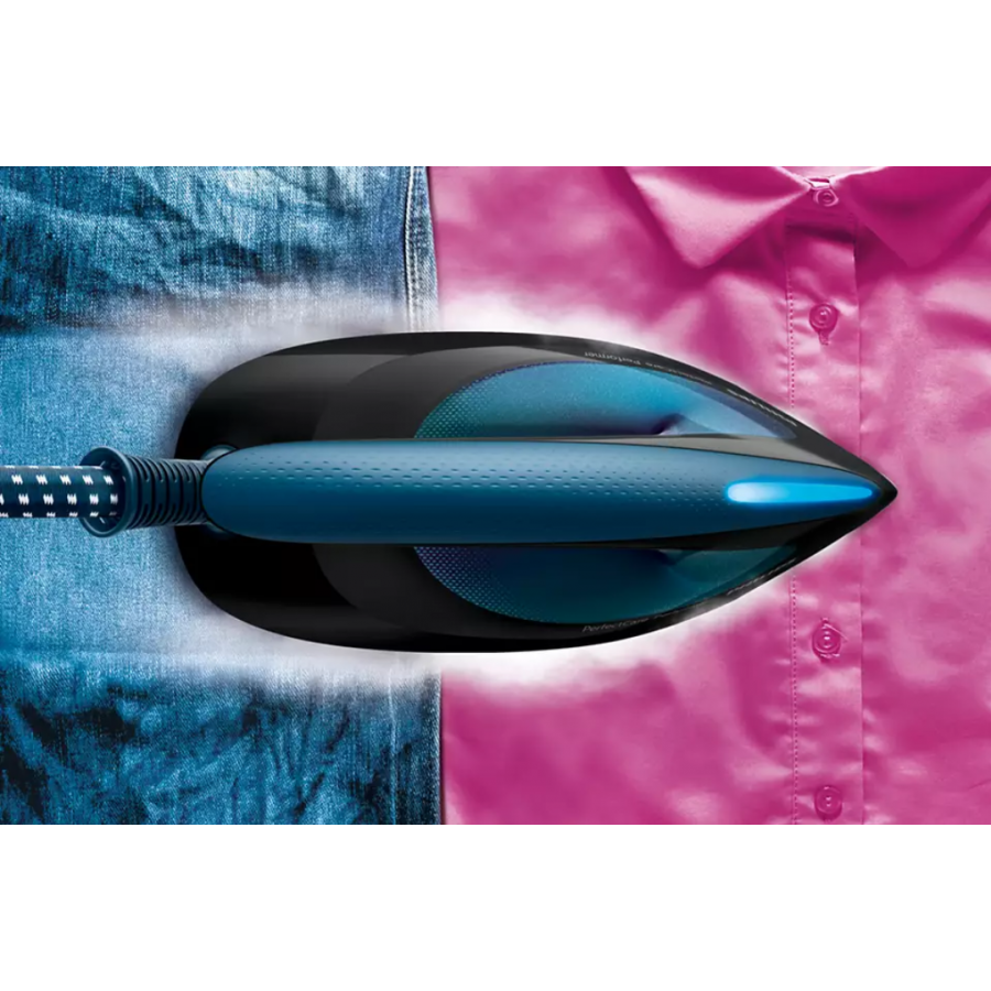 Statie Philips De Calcat Cu Abur Perfectcare Performer, Presiune De 6.5 Bar, Jet De Abur 420 G, Rezervor De Apa 1.8 L, Tehnologie Optimaltemp, Procesor Smart Control, Pompa Silentioasa, Albastru/negru