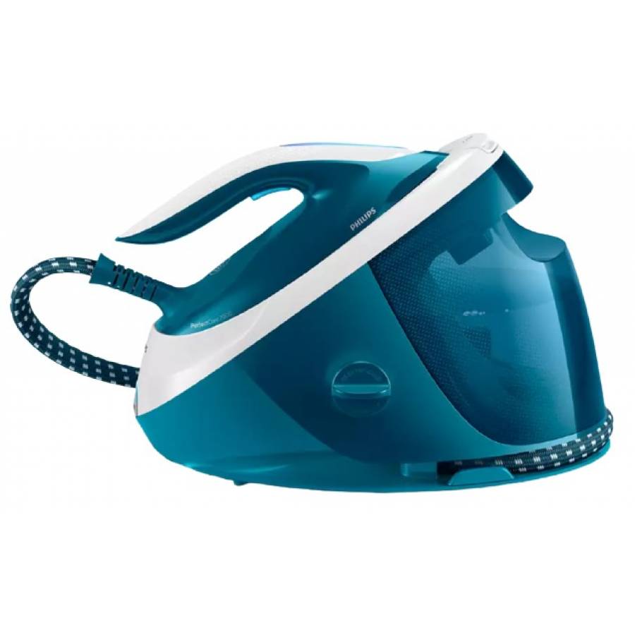 Statie Philips De Calcat Cu Abur Perfectcare, Presiune 7.5 Bari , Rezervor Detasabil 1.8 L, Blocare Siguranta, Jet De Abur 480 G, 2100 W, Talpa Steamglide Advanced, Indicator Luminos, Alb/albastru