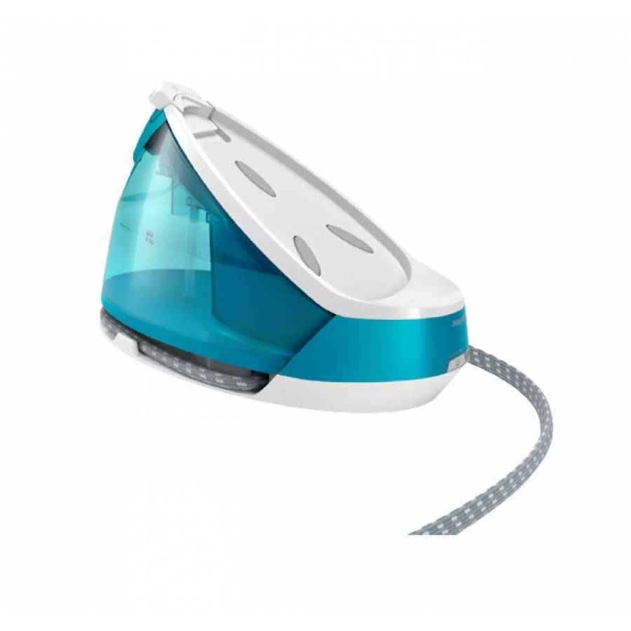Statie Philips De Calcat Cu Abur Tehnologie Perfectcare Compact Plus, Rezervor Detasabil De 1.5 L , Blocare De Siguranta, Presiune 6.5 Bar, Jet De Abur 430 G, Talpa Steamglide, 2400 W, Albastru/alb