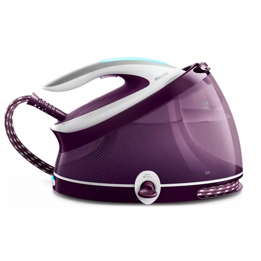 Statie Profesionala De Calcat Cu Abur, Tehnologie Perfectcare Aqua Pro, Rezervor 2500 Ml, Oprire Automata, Rezistenta La Zgarieturi, Talpa T-ionicglide, Mov/alb