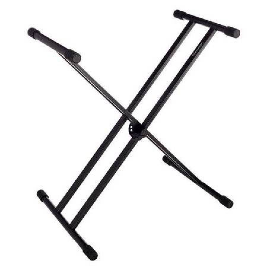 Stativ Klausstech Pentru Orga, Inaltime Si Latime Ajustabile, Capacitate Maxima 25 Kg, Insertii De Cauciuc, Constructie In X, Picioare Anti-alunecare, Design Clasic, Negru