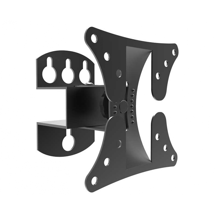 Suport De Televizor Klausstech, Diagonala Cuprinsa Intre 10-27, Greutate Maxima Suportata 15kg, Distanta Intre Tv Si Perete 90mm, Metal, Negru