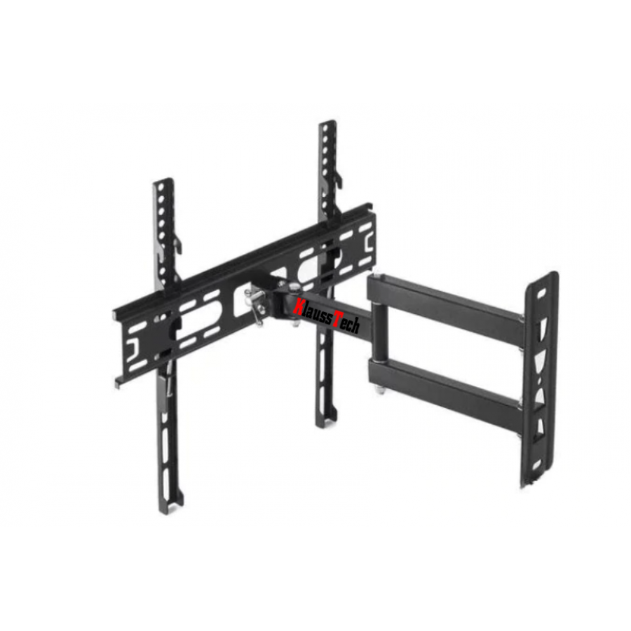 Suport Tv De Perete Klausstech Cu Brat Dublu Rotativ, Dimensiuni Cuprinse 26 - 52 Inch, Metal, Greutate Suportata 30 Kg, Culoare Negru