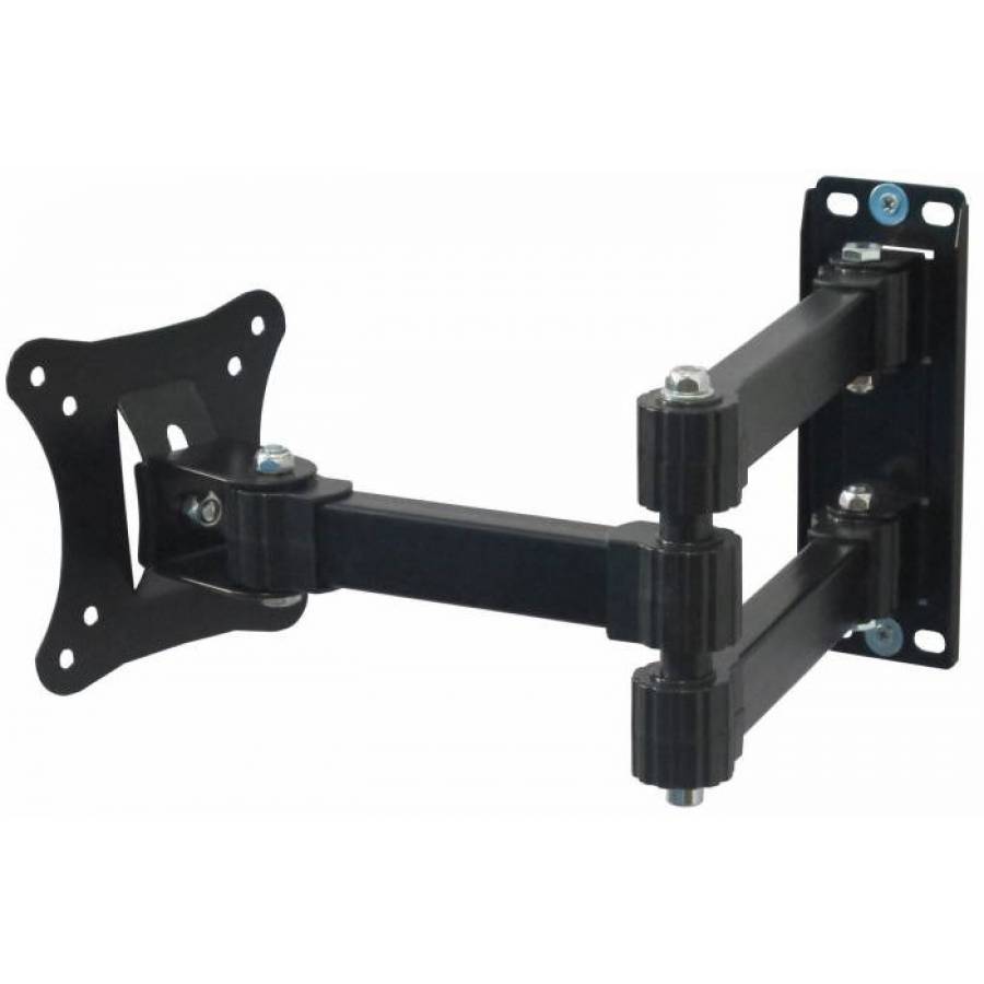 Suport Tv De Perete Klausstech, Diagonala Cuprinsa Intre 10 - 26, Brat Reglabil. Suporta 10 Kg, Instalare Usoara, Design Compact, Metal, Negru