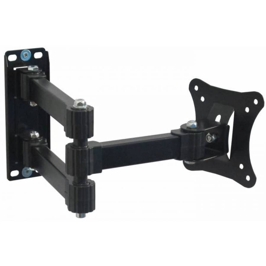 Suport Tv De Perete Klausstech, Diagonala Cuprinsa Intre 10 - 26, Brat Reglabil. Suporta 10 Kg, Instalare Usoara, Design Compact, Metal, Negru