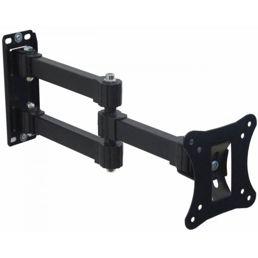 Suport Tv De Perete Klausstech, Diagonala Cuprinsa Intre 10 - 26, Brat Reglabil. Suporta 10 Kg, Instalare Usoara, Design Compact, Metal, Negru