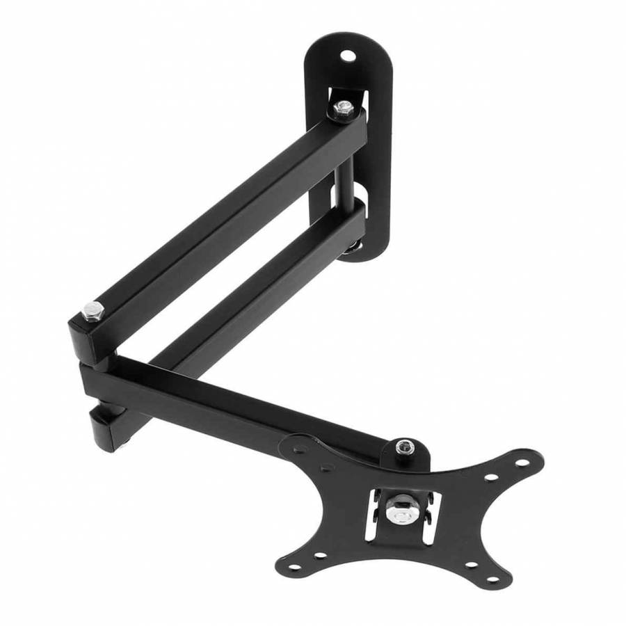 Suport Tv De Perete Klausstech, Diagonala Cuprinsa Intre 10 - 26, Brat Reglabil, Suporta Pana La 10 Kg, Compatibilitate Vesa 100 X 100, Instalare Usoara, Design Compact, Material Metal, Negru