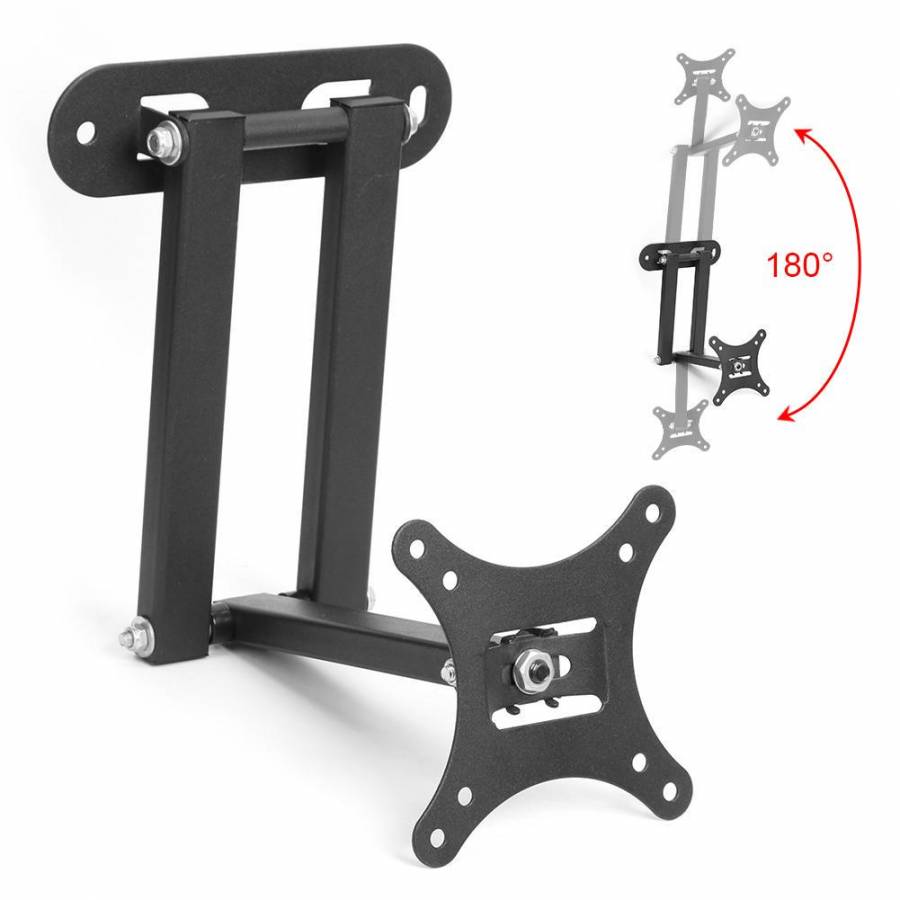 Suport Tv De Perete Klausstech, Diagonala Cuprinsa Intre 10 - 26 Inch, Brat Reglabil, Suporta 40 Kg, Instalare Rapida, Design Compact, Metal, Negru