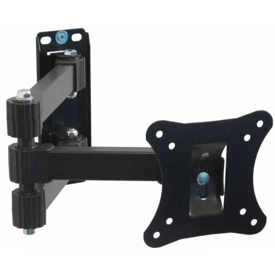 Suport Tv De Perete Klausstech, Diagonala Cuprinsa Intre 10 - 26, Brat Reglabil. Suporta 10 Kg, Instalare Usoara, Design Compact, Metal, Negru