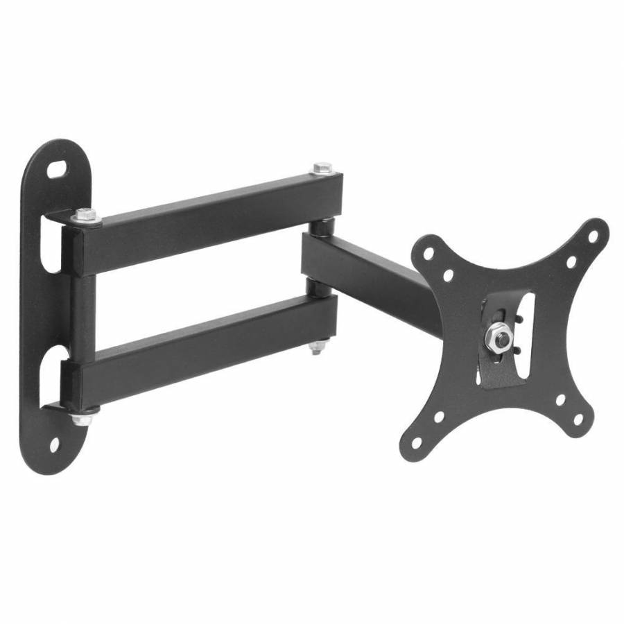 Suport Tv De Perete Klausstech, Diagonala Cuprinsa Intre 10 - 26 Inch, Brat Reglabil, Suporta 40 Kg, Instalare Rapida, Design Compact, Metal, Negru