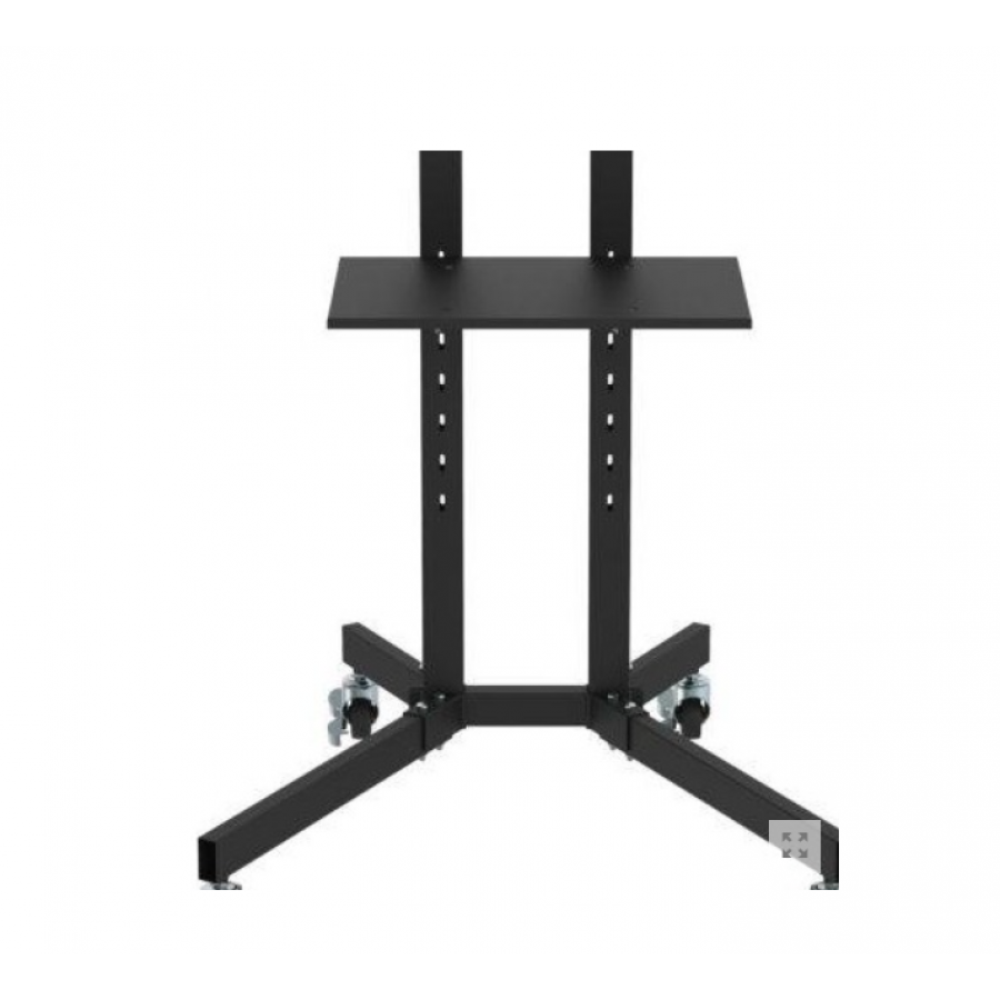 Suport Tv Deplasabil 23 - 80, Inaltime Ajustabila 1.65 - 2 M, Raft Dvd, Greutate Maxima Tv 50 Kg,  Greutate Max Dvd 10 Kg, Negru