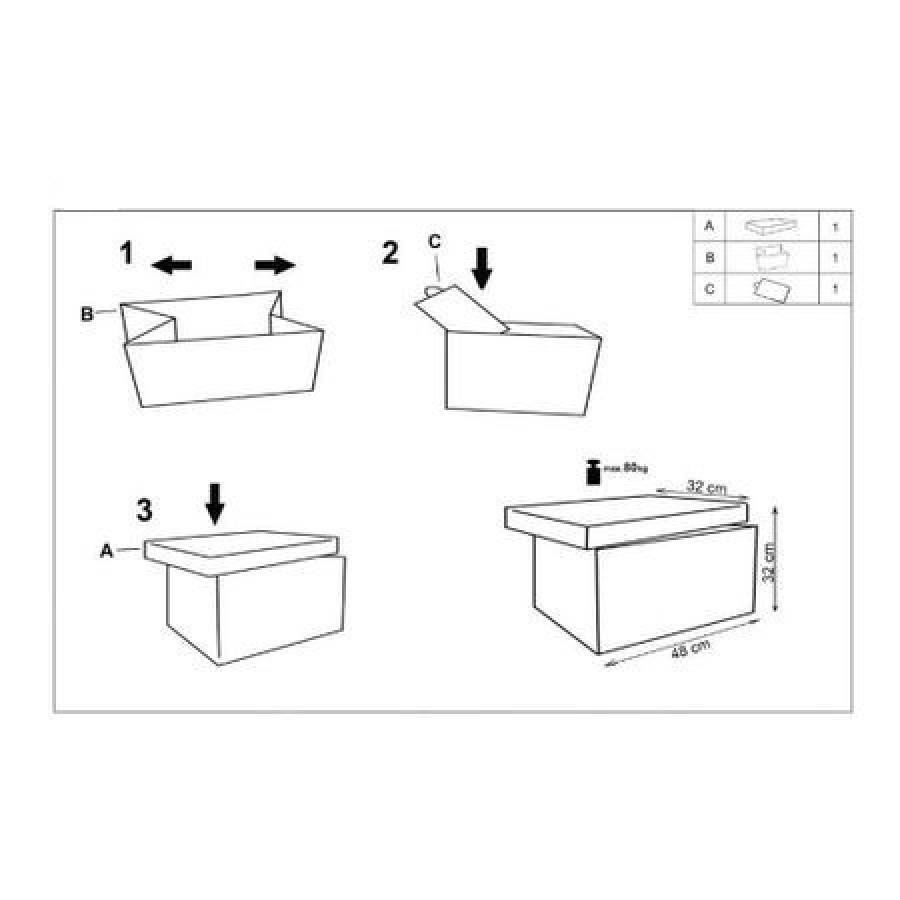Taburet Multifunctional Cu Spatiu De Depozitare Klausstech, Capac Tapitat, Capacitate Maxima Suportata 150 Kg, Capac Moale Si Confortabil, Ideal Pentru Camera Copilului, Design Modern, Portocaliu