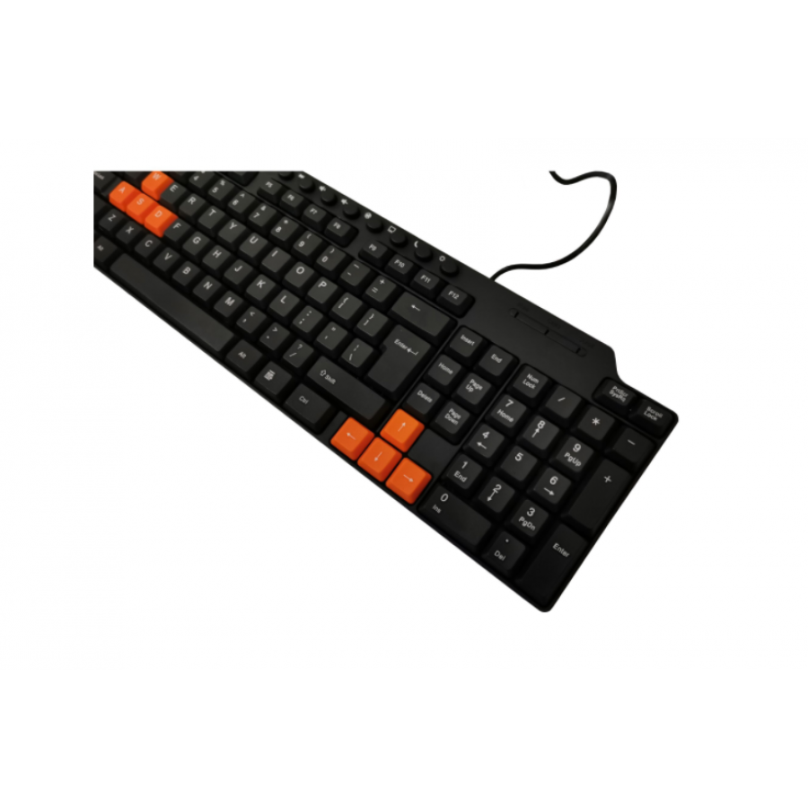 Tastatura Cu Fir Klausstech, 114 Taste, 6 Taste Rosii, Design Waterproof, Usb, Plug&play, Design Ergonomic, Usor De Folosit, Standard, Negru