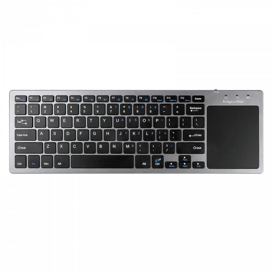 Tastatura Wireless Kruger&matz Kp-195x , Tehnologie Cu Membrana, Material Abs, 3 Indicatori Led, 78  De Taste,  Interfata Usb 2.0 , Argintiiu/negru