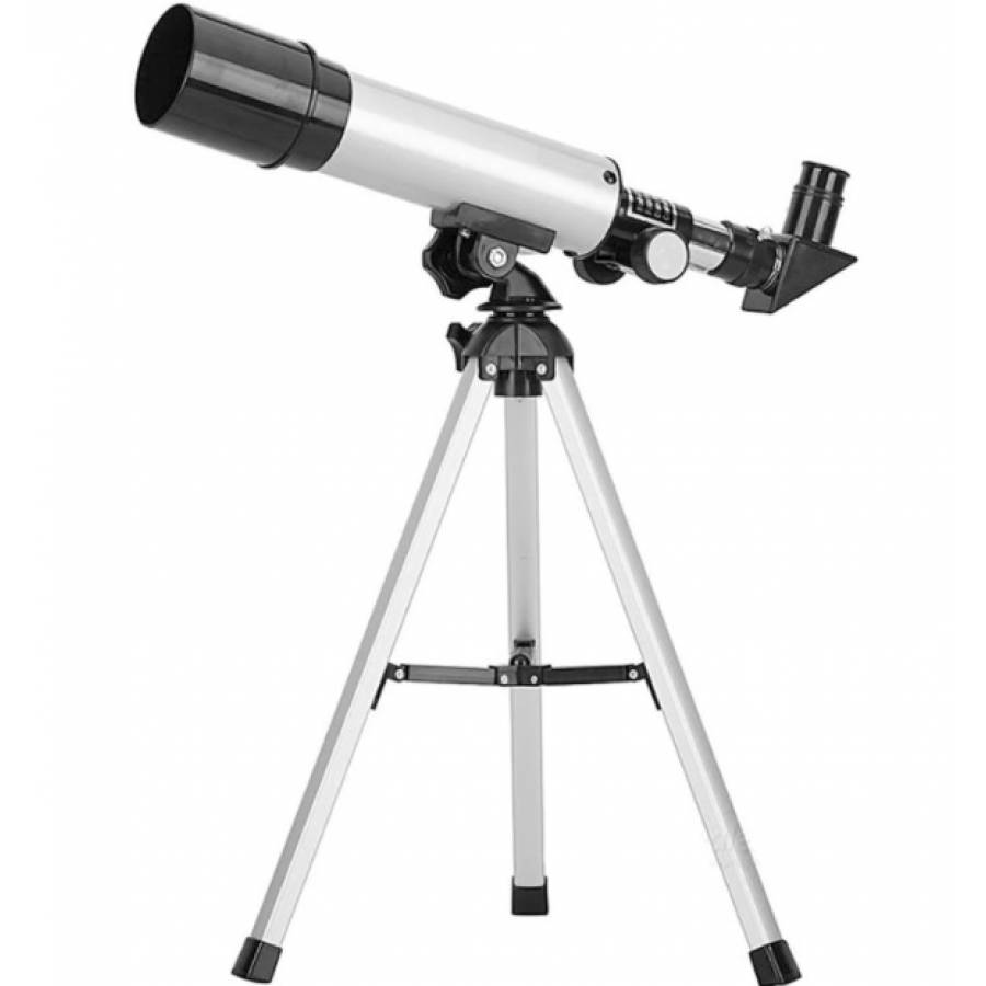 Telescop Klausstech Astronomic Profesional, Trepied Din Aluminiu Inclus, Compact Si Elegant, Focusare Rapida, 360 Mm, Oculare H20mm -nh6mm, Prisme 90 Grade, Argintiu