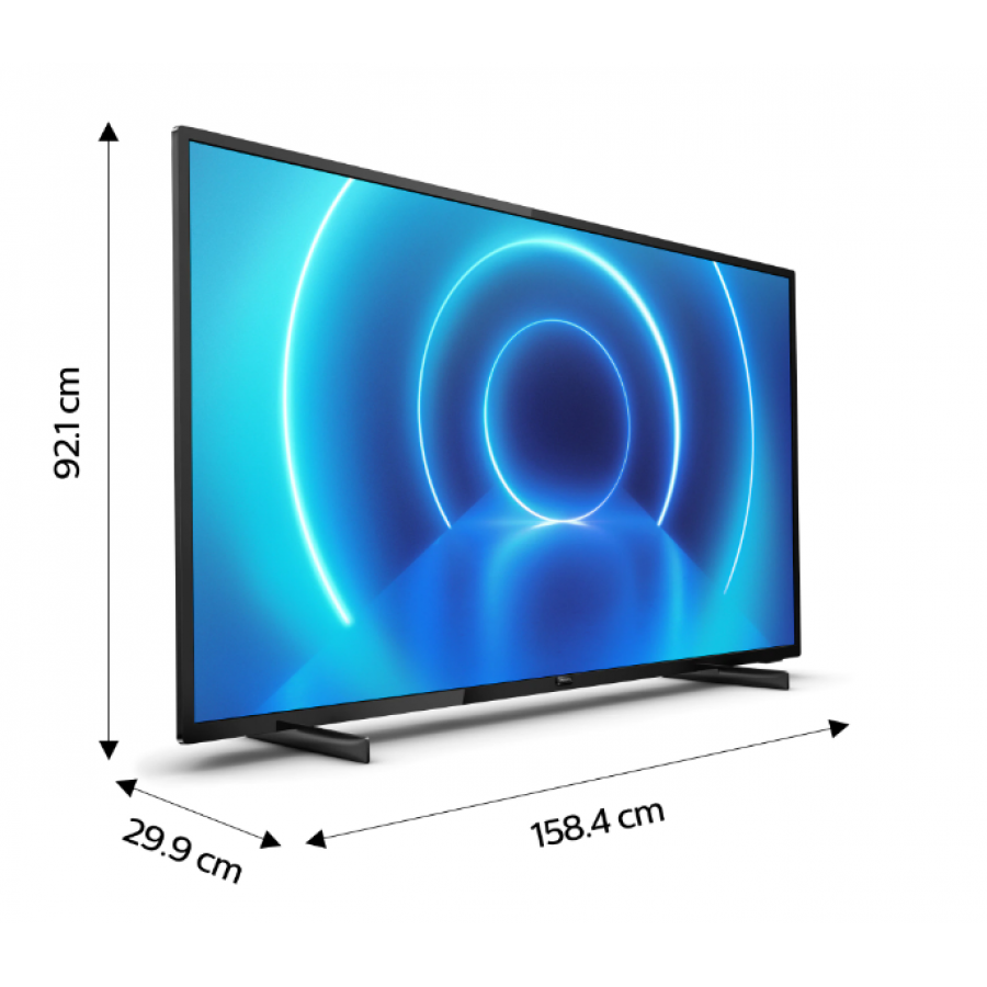 Televizor Philips Smart Tv Led 4k Uhd, Diagonala 178 Cm, Hdr 10+ Acceptat, 3840 X 2160, 16:9, Simplyshare/oglindire Ecran, Quadcore, Ecran Lat, Negru