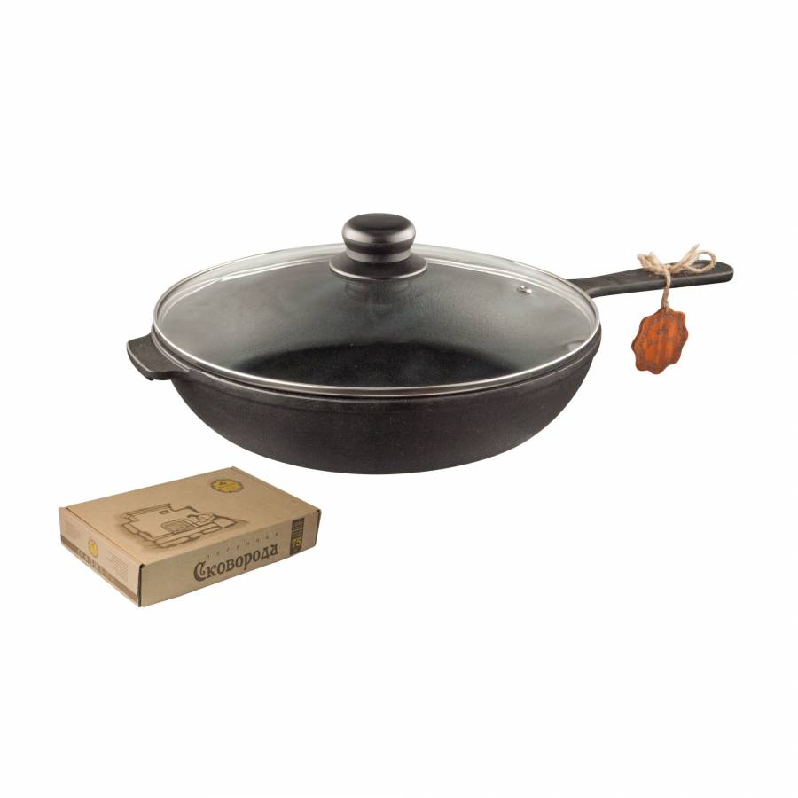 Tigaie Adanca Din Fonta Maysternya, Cu Capac Sticla, 26 X 6 Cm