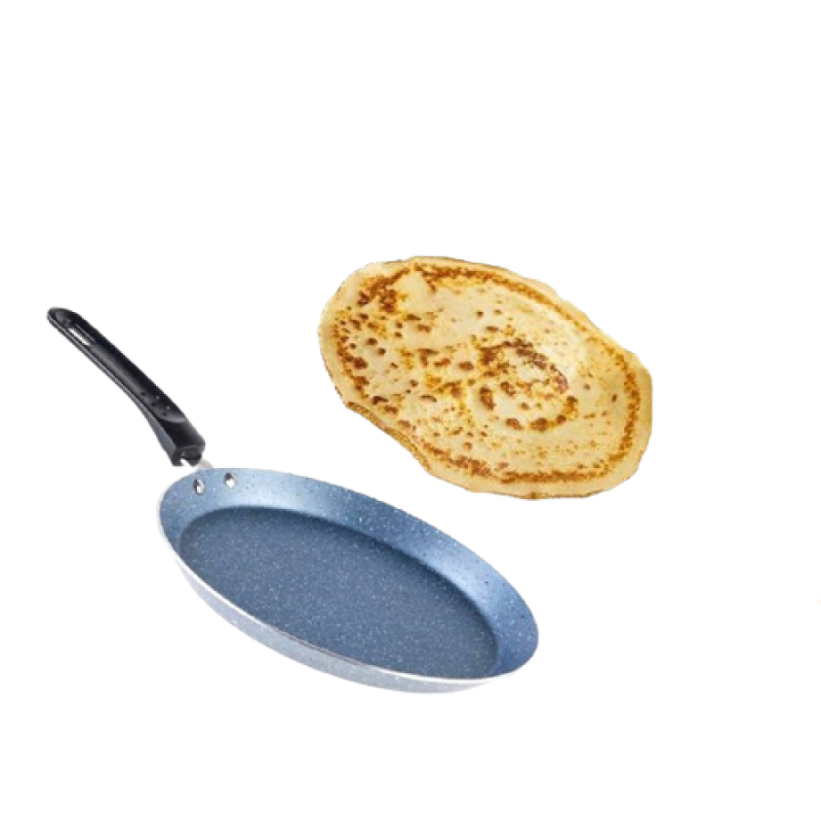 Tigaie Din Aluminiu Pentru Clatite, Grosime 2.2mm, Dimensiuni 24 X 2 Cm, Compatibila Cu Diferite Surse De Caldura, Distributie Unifroma A Caldurii, Gri