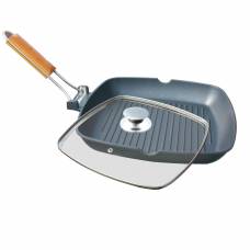 Tigaie Grill Aluminiu Cu Capac, Grunberg , Baza Antiaderenta, Negru Tigaie Grill Aluminiu Cu Capac, Grunberg , Baza Antiaderenta, Negru