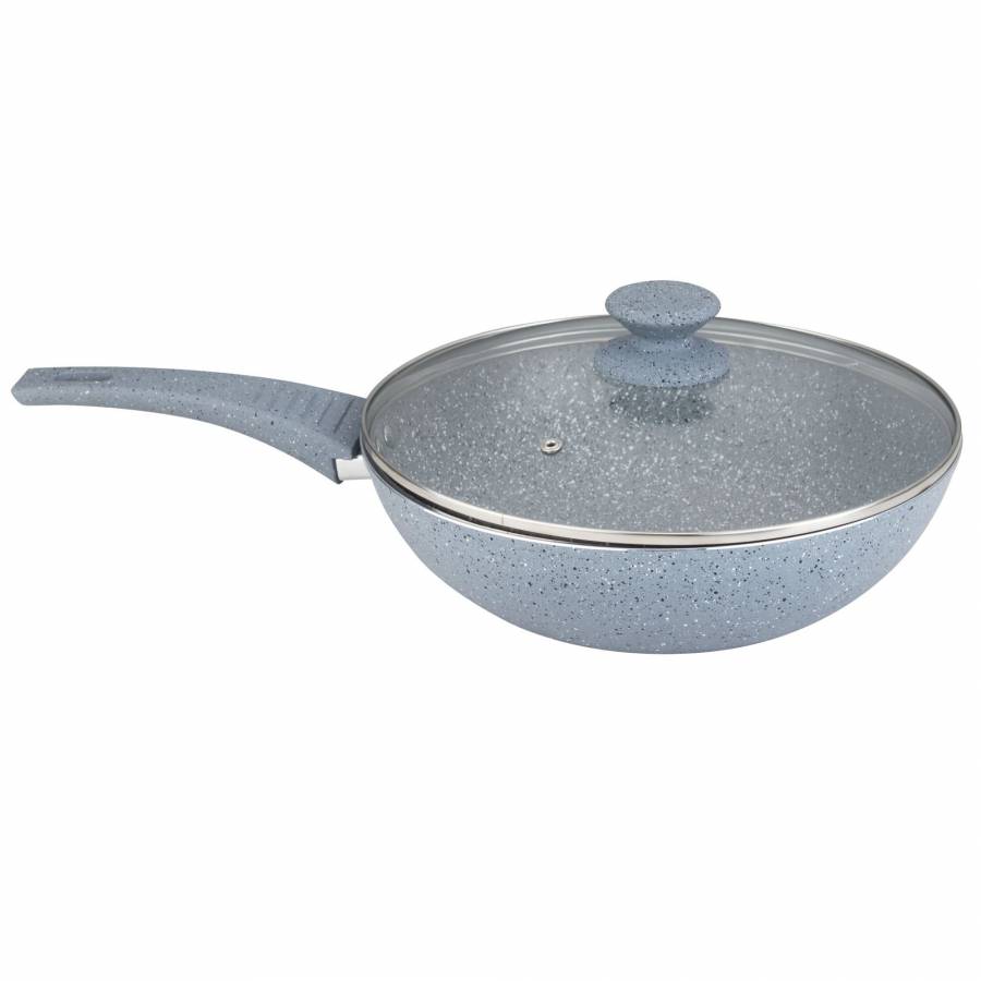 Tigaie Wok 28 Cm Din Aluminiu Turnat Grunberg  Gri