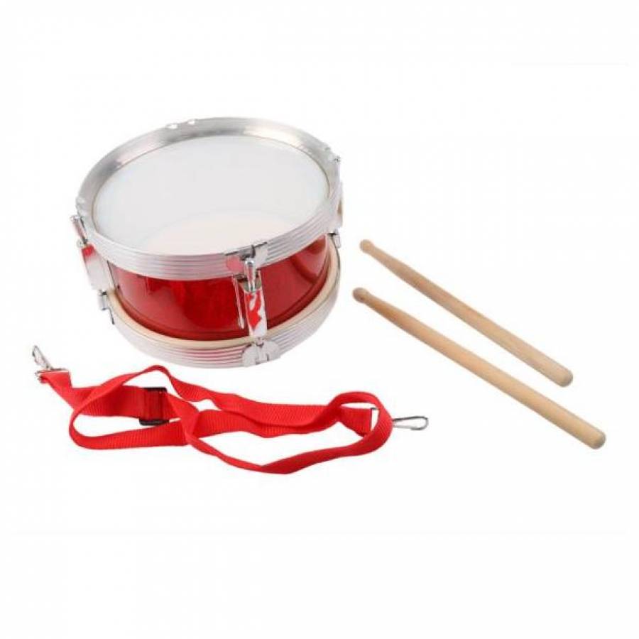 Toba Cu Rama Metalica Klausstech, Diametru 20 Cm, 2 Bete Pentru Percutie, Curea Inclusa, Ideala Pentru Copii, Design Clasic, Rosu