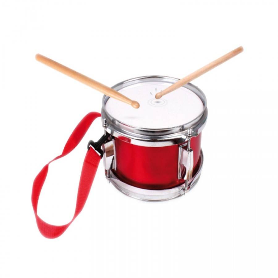 Toba Cu Rama Metalica Klausstech, Diametru 20 Cm, 2 Bete Pentru Percutie, Curea Inclusa, Ideala Pentru Copii, Design Clasic, Rosu