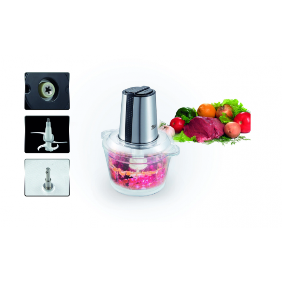 Tocator De Legume Si Fructe, Putere 300w, Capacitate 1.6l, 2 Trepte De Viteza, Cutit Din Inox, Sistem Antialunecare, Design Compact, Usor De Folosit, Negru