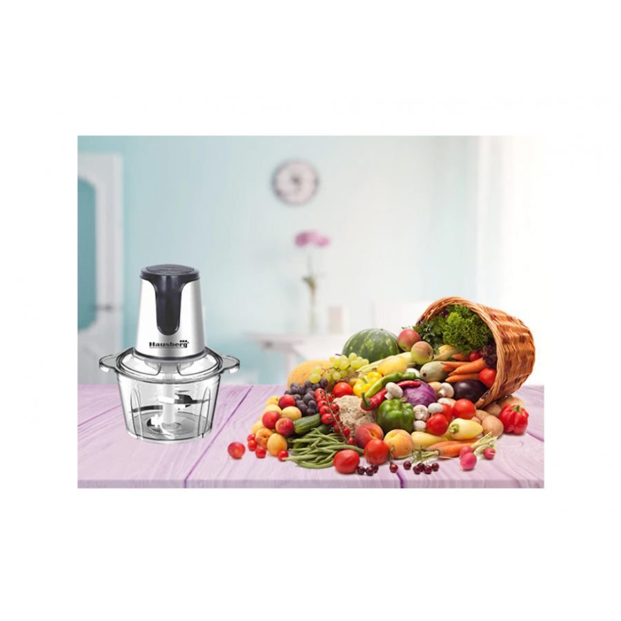 Tocator Electric, Putere 400w, Capacitate 3l, Usor De Folosit, Destinat Pentru Fructe Si Legume, Ergonomic, Argintiu