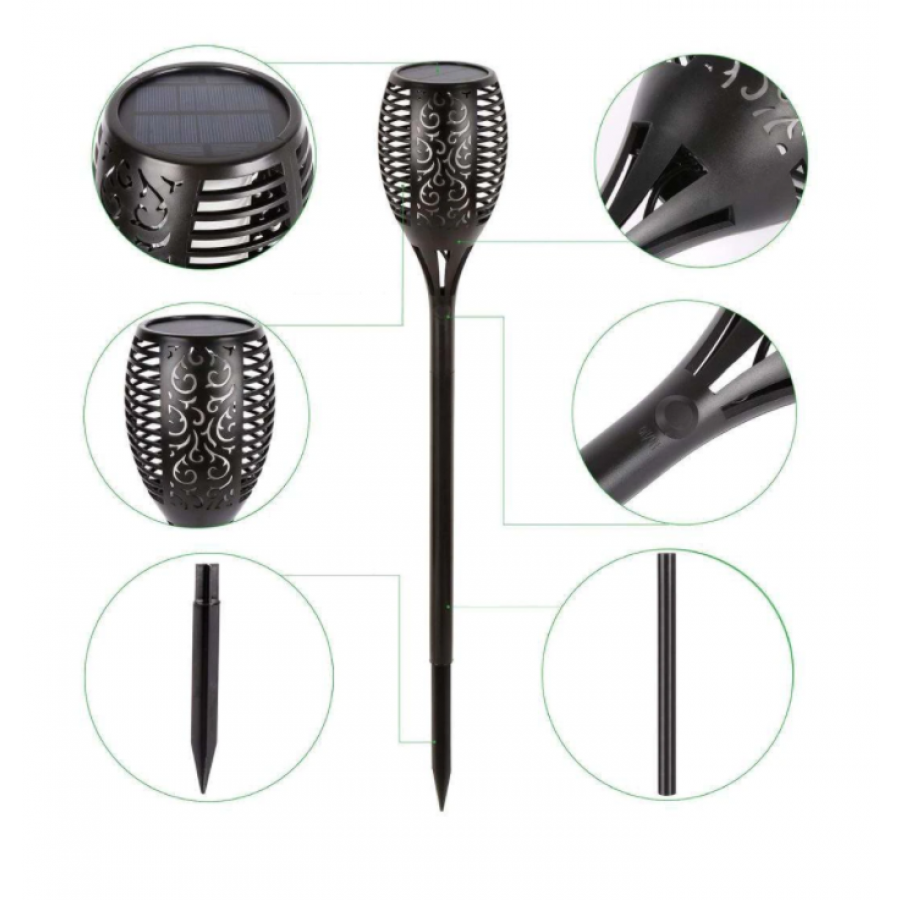 Torta KlaussTech Led Incarcare Solara, Efect De Flacara, Acumulator Intern, Aprindere Secventiala, Senzor De Lumina, Negru