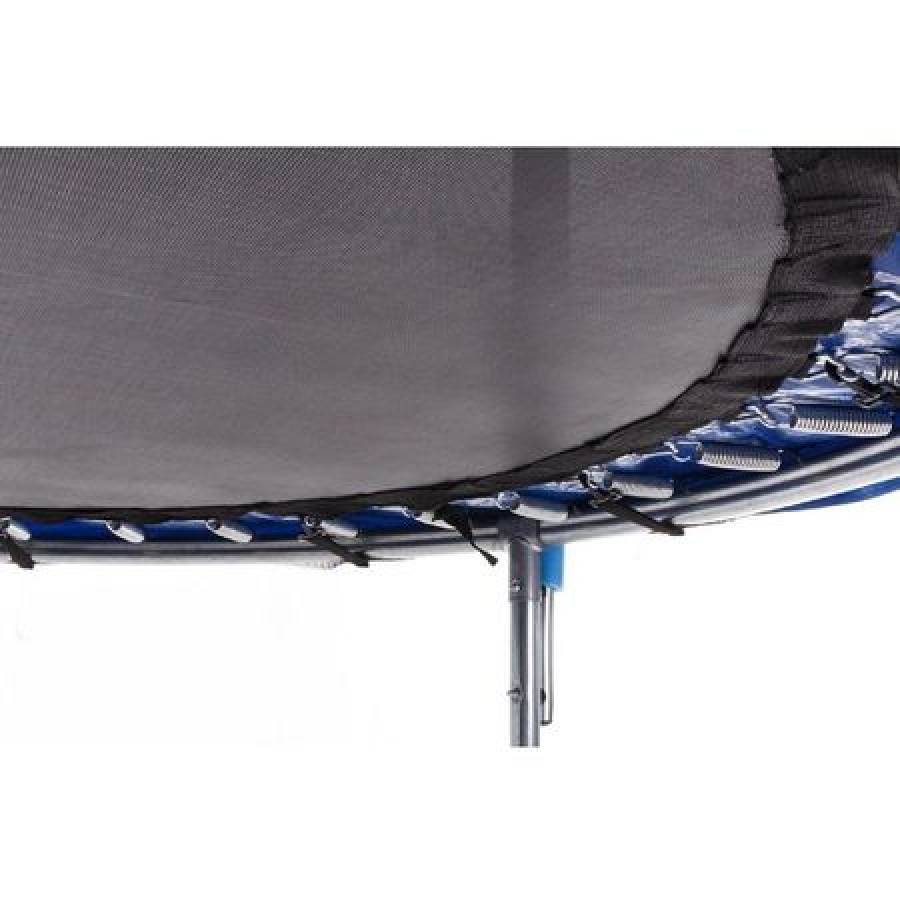 Trambulina Fixa Cu Plasa De Protectie, 48 De Arcuri, Cadru Galvanizat, Material Polipropilena, 3 Picioare De Sustinere, Greutate Maxima 150 Kg, Design Clasic, Negru