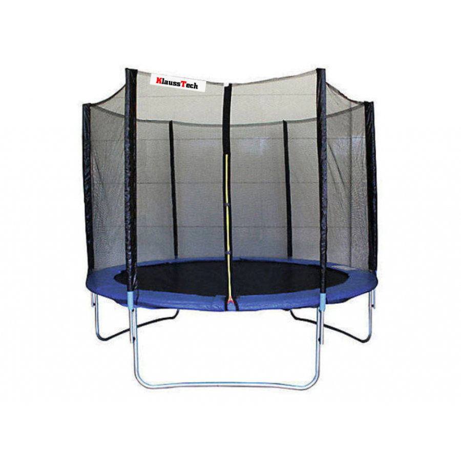 Trambulina Klausstech, 305 Cm, Plasa Si Stalpi De Protectie, Pentru Copii Si Adulti, Ideala Pentru Curte, Stalpi Inveliti In Spuma Buretata, Negru
