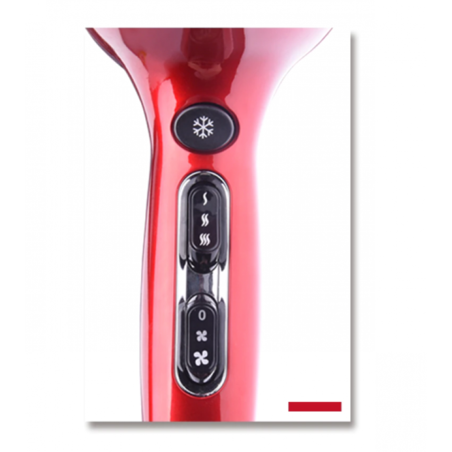 Uscator De Par Profesional, 2300w, 3 Trepte  Temperatura, 2 Viteze, Concentrator Difuzor, 220-240v, Rosu