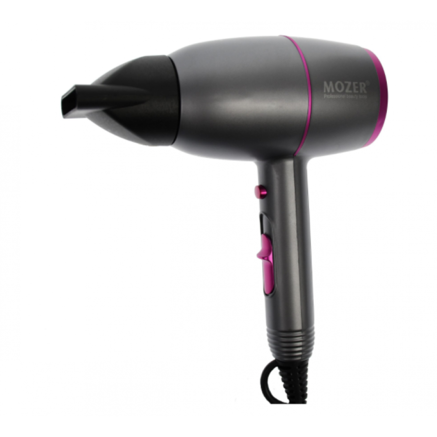 Uscator De Par Profesional , 5000 W, Difuzor, Reglarea Treptelor Pentru Viteza, Maner Moale, Simplu De Curatat, Gri/Roz