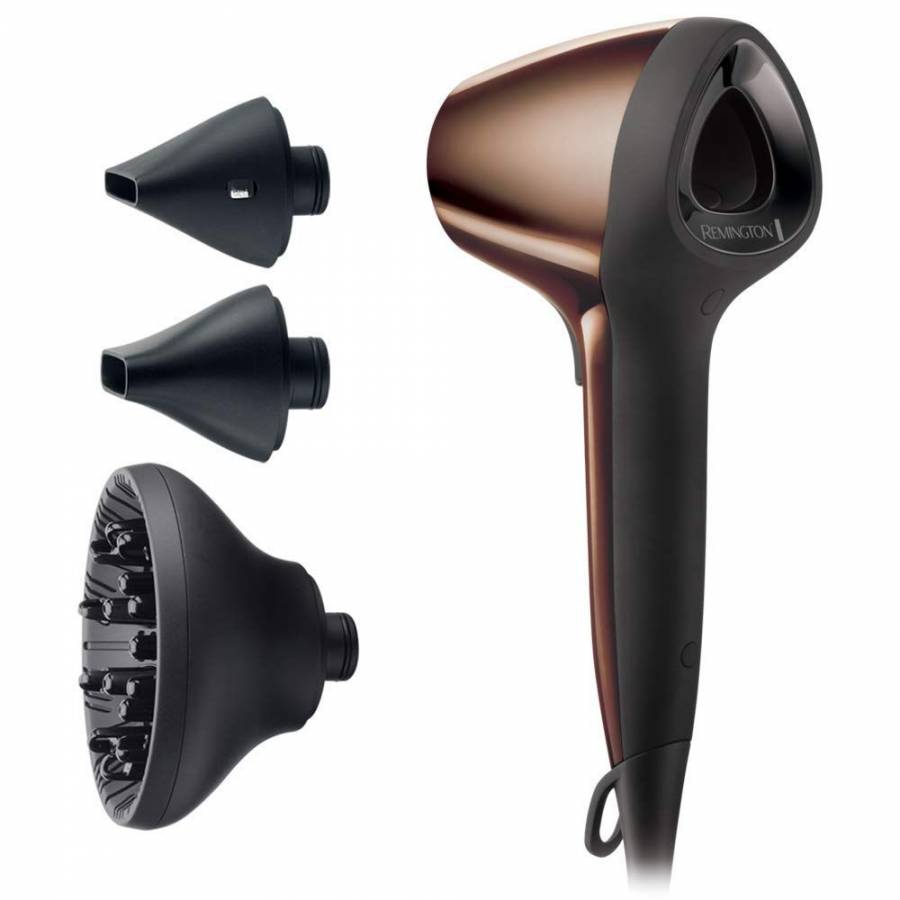 Uscator De Par Remington Cu Functie Air3d, Tehnologie Ionica Cu Microparticule, Putere De 1800 W, 3 Setari De Temperatura & 2 Setari De Viteze, Uscare Rapida , Ultra-modern, Bronz / maro