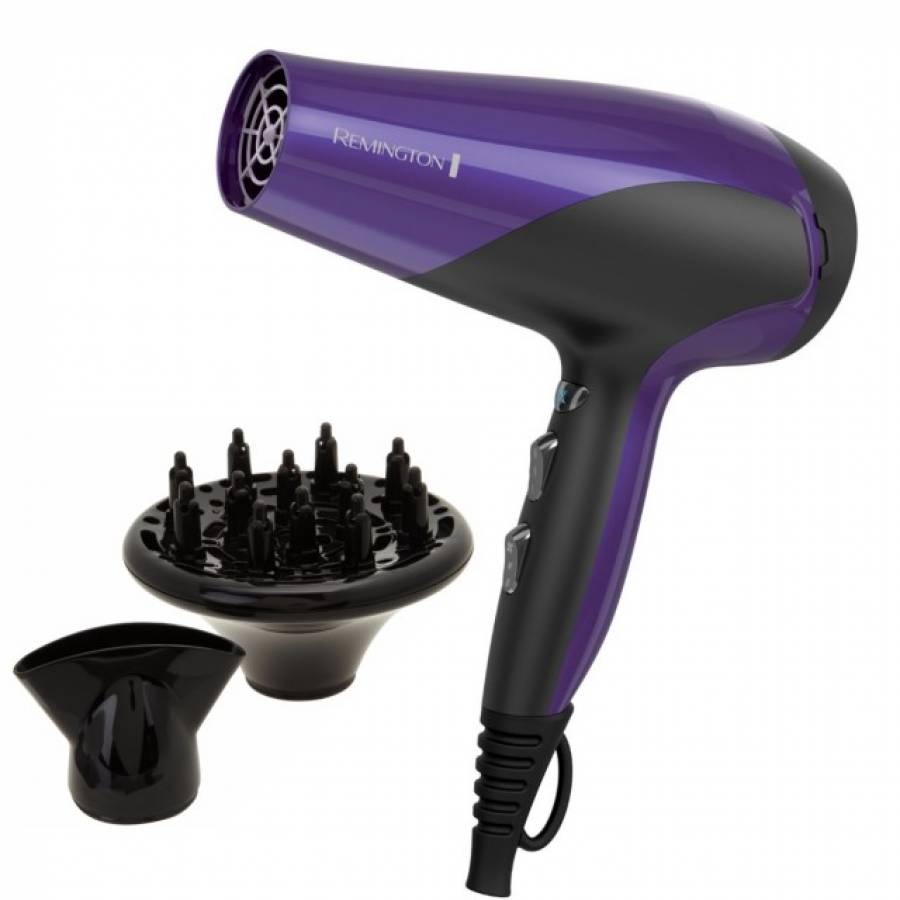 Uscator Electric De Par Remington Ionic Dry, Motor 2200 W, Efect Antistatic, Generator De Ioni, Agatatoare,cablu De 1.8m, Design Clasic, Culoare Mov/negru